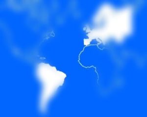 Karta Europa och Sydamerika